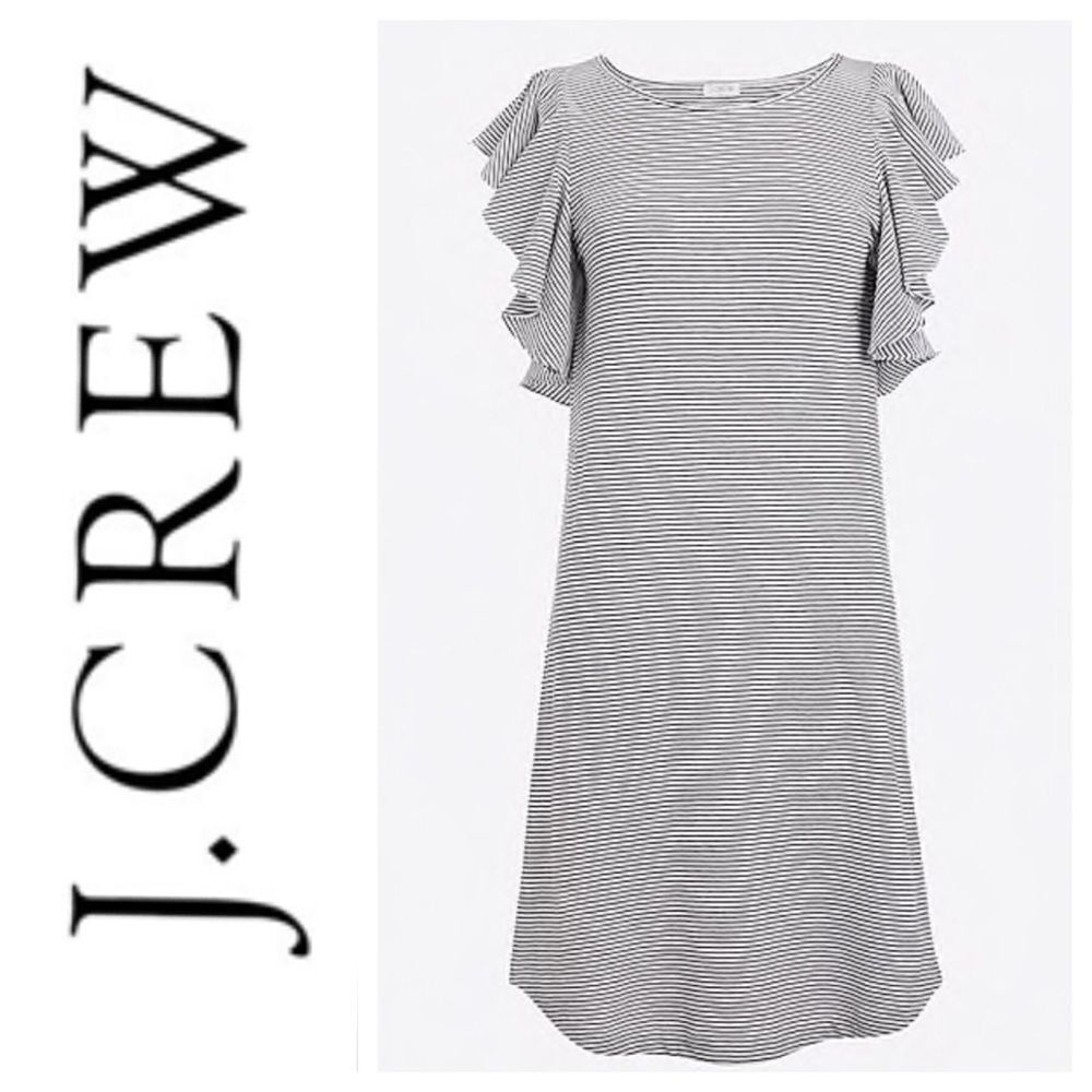 J. Crew Striped Ruffle Dress - Picture 2 of 3